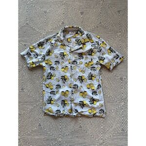 Hurley‎ Short Sleeve Button Shirt - Blue w/ Lemon AOP Graphic - Small